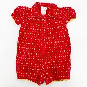 Jacadi Bubble Red Yellow Flowers 18 Months